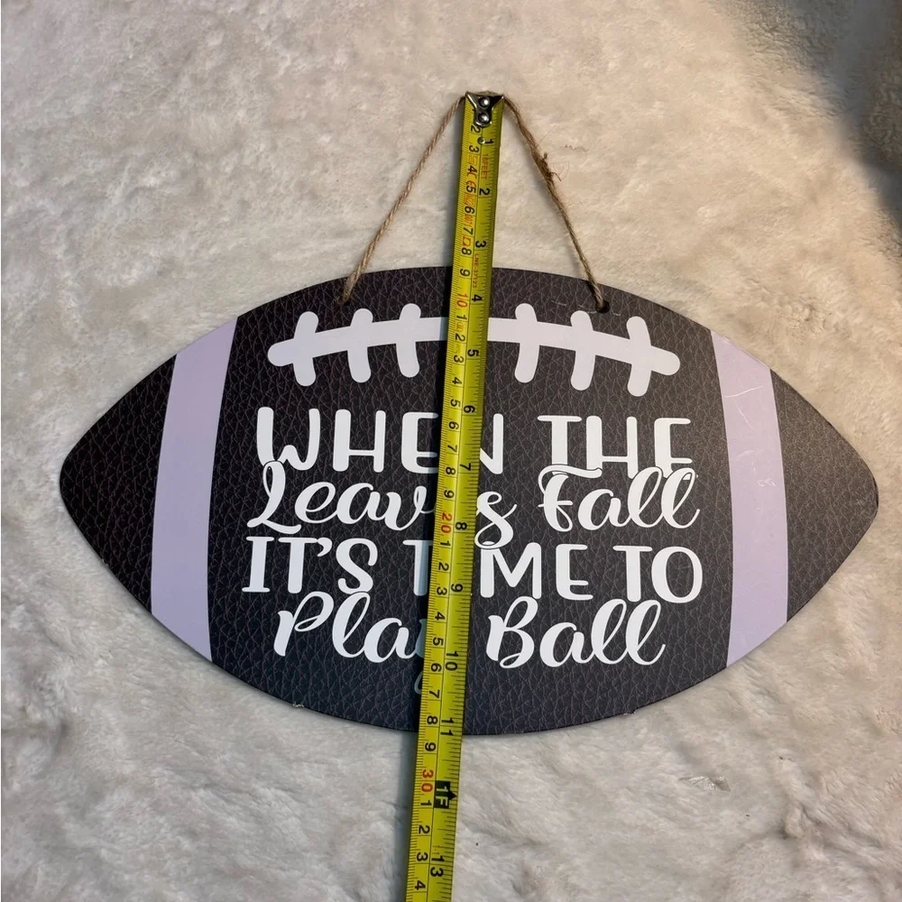🇺🇸 NEW Football Wall Decor Brown and White Fall Autumn Wall Hanging